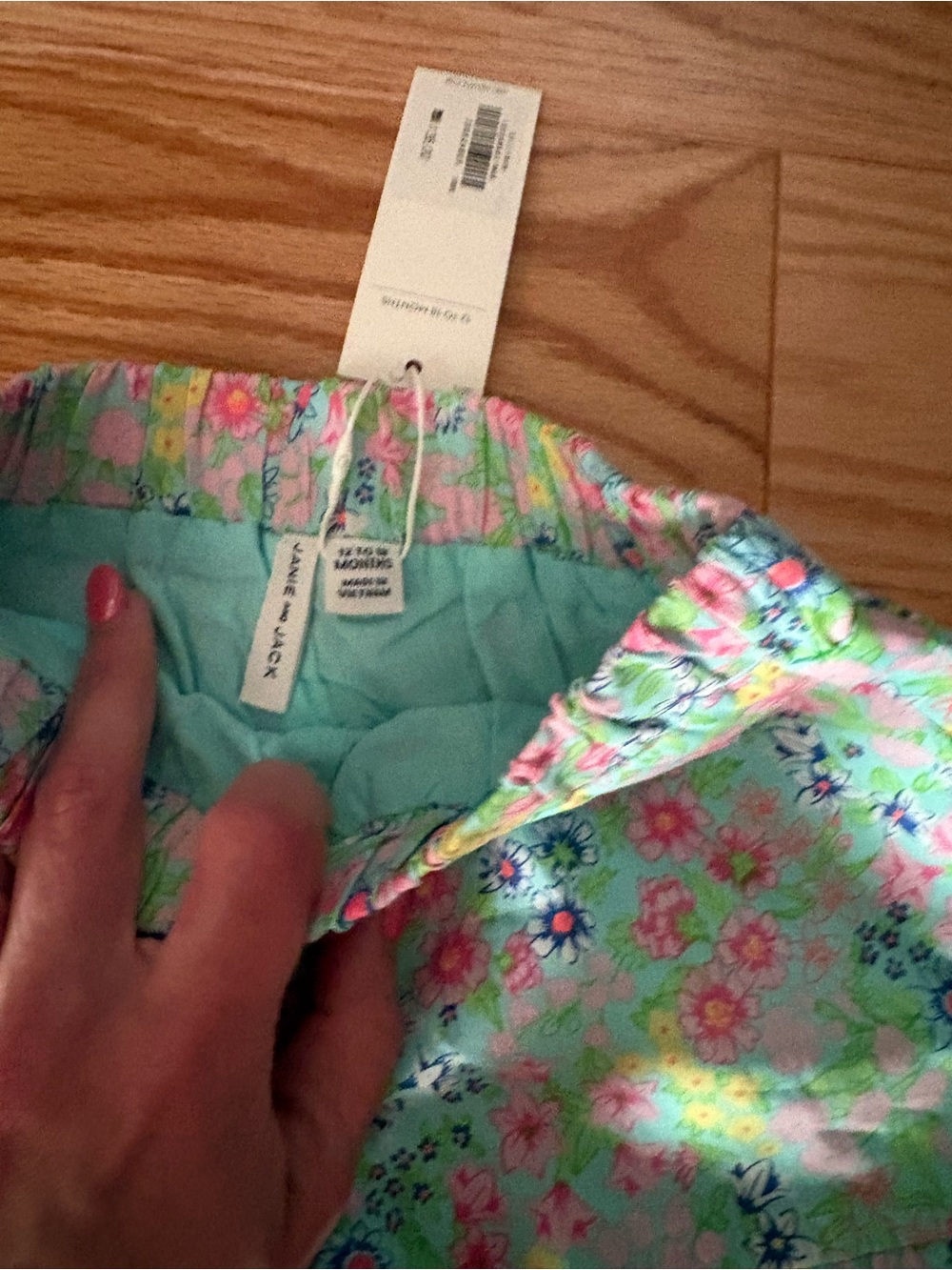Girls' Floral Aqua Ruffle Shorts - Picture 3 of 3